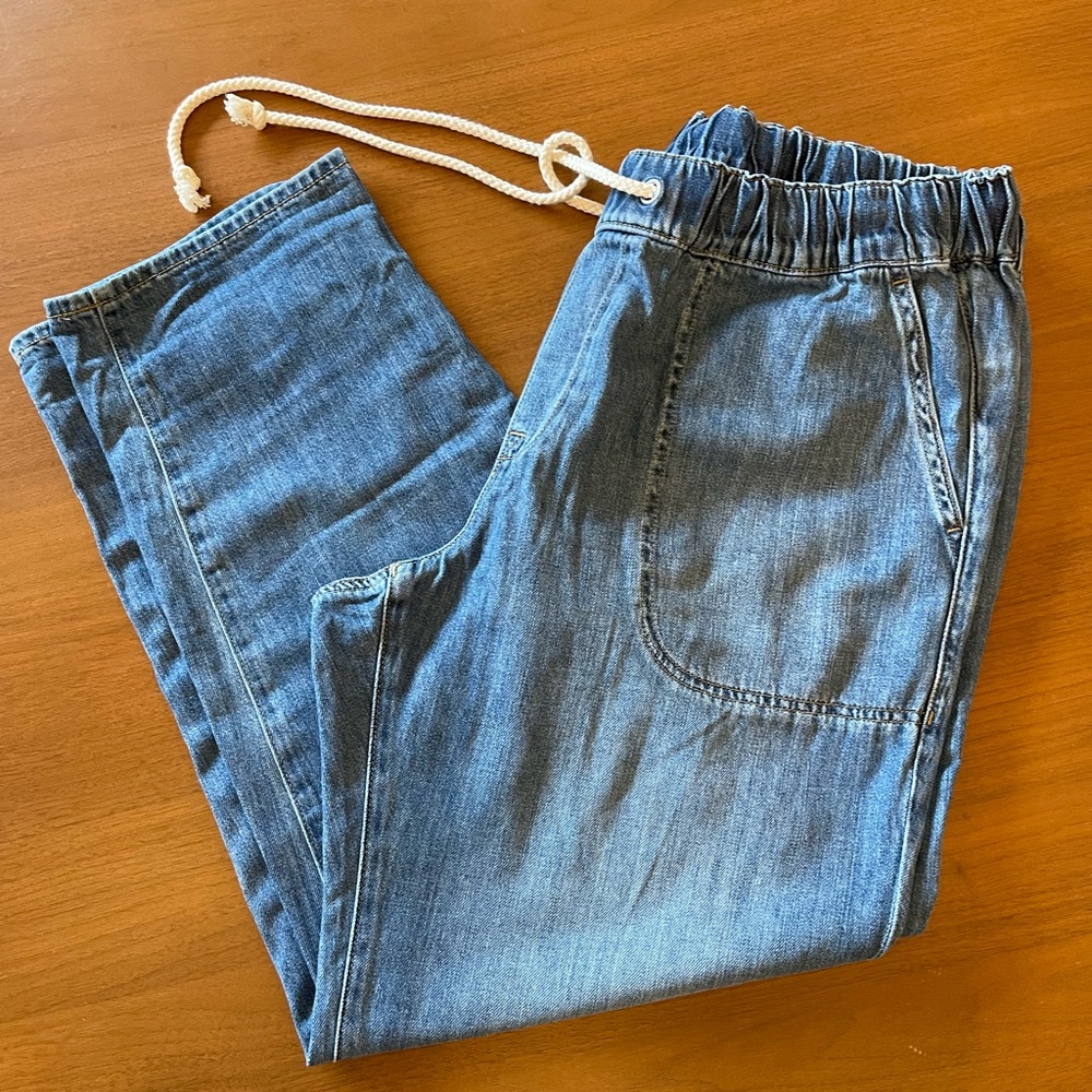 J. Crew Lightweight Denim with Drawstring Waist